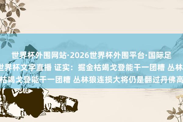 世界杯外围网站·2026世界杯外围平台·国际足联世界杯外围，2026世界杯文字直播 证实：掘金枯竭戈登能干一团糟 丛林狼连损大将仍是翻过丹佛高原