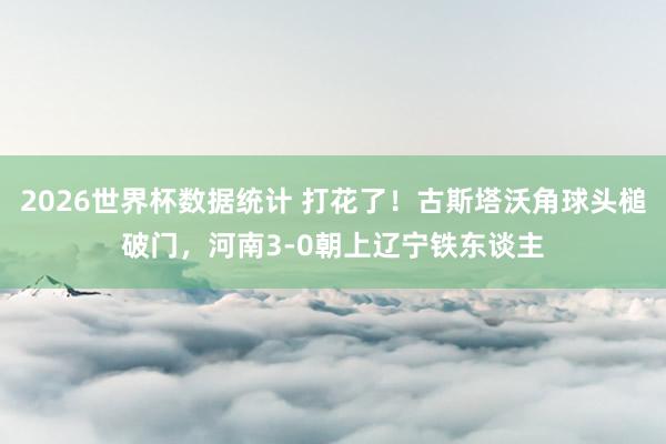 2026世界杯数据统计 打花了！古斯塔沃角球头槌破门，河南3-0朝上辽宁铁东谈主