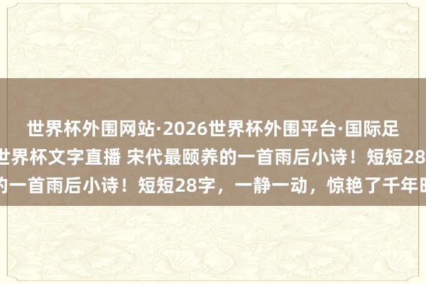 世界杯外围网站·2026世界杯外围平台·国际足联世界杯外围，2026世界杯文字直播 宋代最颐养的一首雨后小诗！短短28字，一静一动，惊艳了千年时光