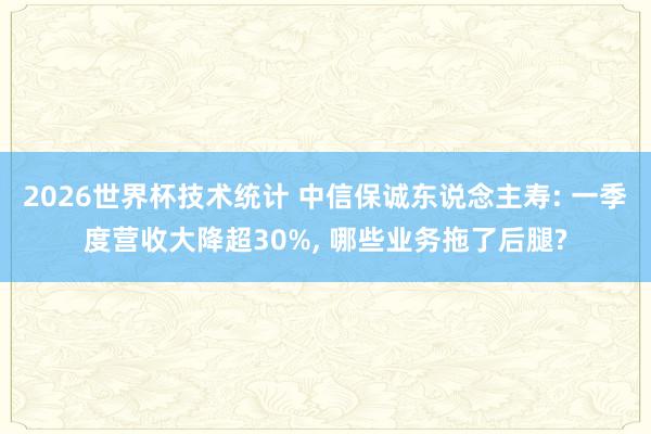 2026世界杯技术统计 中信保诚东说念主寿: 一季度营收大降超30%， 哪些业务拖了后腿?