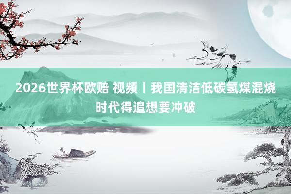 2026世界杯欧赔 视频丨我国清洁低碳氢煤混烧时代得追想要冲破