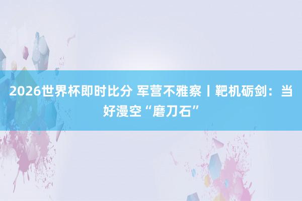 2026世界杯即时比分 军营不雅察丨靶机砺剑：当好漫空“磨刀石”