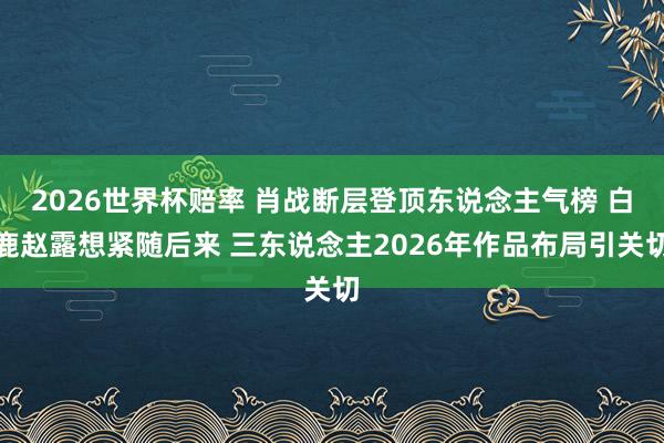 2026世界杯赔率 肖战断层登顶东说念主气榜 白鹿赵露想紧随后来 三东说念主2026年作品布局引关切