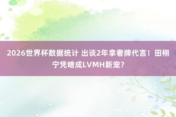 2026世界杯数据统计 出谈2年拿奢牌代言！田栩宁凭啥成LVMH新宠？