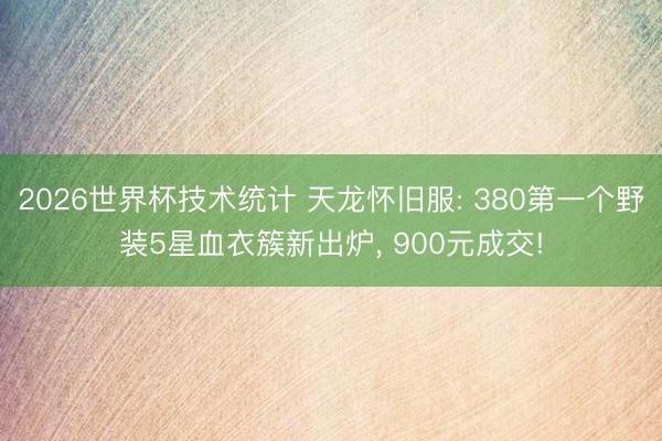 2026世界杯技术统计 天龙怀旧服: 380第一个野装5星血衣簇新出炉， 900元成交!